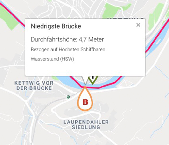 Niedrigste Durchfahrtshöhen