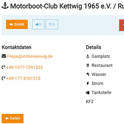 Hafendetails und Kontaktdaten