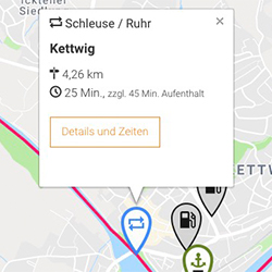 Schleuseninfo an der Route