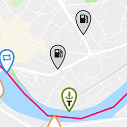 Tankstellen an der Route