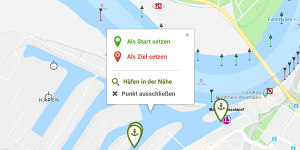 Start und Ziel auf Karte