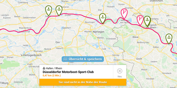 Route auf der Karte